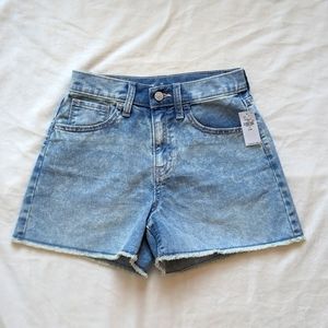 OLD NAVY High-rise Frayed Hem Jean Shorts Adjustable Waist Girls' 14 Slim NWT